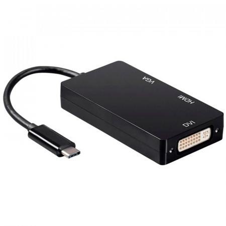 Convertidor de USB-C a DVI/HDMI/VGA 0.15 M.
