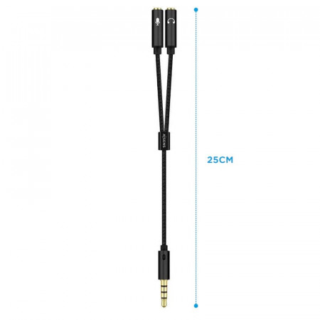 Cable conexión Jack 3,5mm Macho a 2 Jack 3,5mm H.