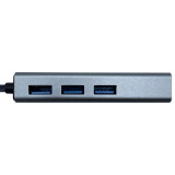 Conversor USB3.1 GEN1 USB-C a Ethernet + HUB 3xUSB
