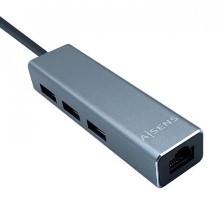 Conversor USB3.1 GEN1 USB-C a Ethernet + HUB 3xUSB