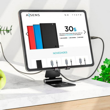 Soporte tamaño XL para MOVIL/TABLET NEGRO