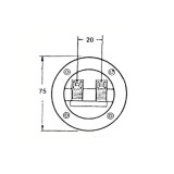 BASE CONECTOR ALTAVOZ 2 BORNAS REDONDA 65 mm.