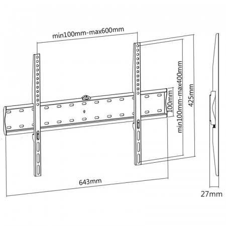 Soporte TV pared 37" a 70" AISENS WT70F-069