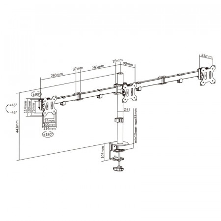 Soporte 3 TV mesa 13" A 27" AISENS DT27TSR-061
