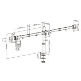 Soporte 3 TV mesa 13" A 27" AISENS DT27TSR-061
