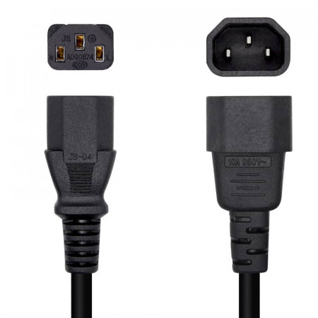 Cable prolongador PC IEC-320 C13/C14, 10 Metros