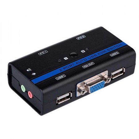 Switch para ordenador KVM VGA USB 1U-2PC