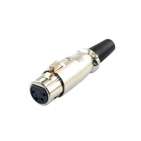 Conector XLR Hembra 4 Pines Plata