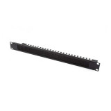 Panel pasacables cepillo 1U con retenedor rack 19"