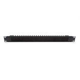 Panel pasacables cepillo 1U con retenedor rack 19"