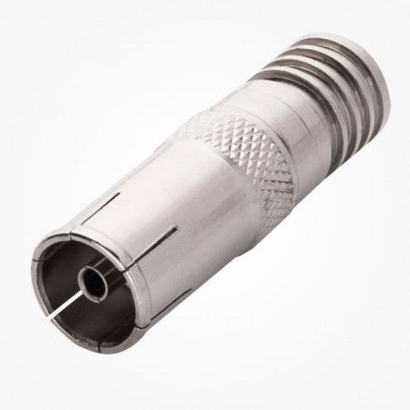 Conector de antena tipo "TV" hembra crimpar