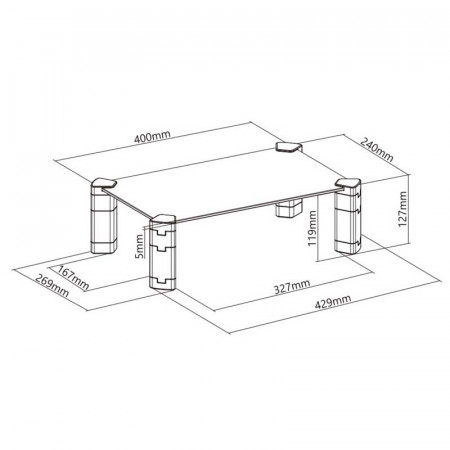 Soporte elevador monitor AISENS MR01C-109