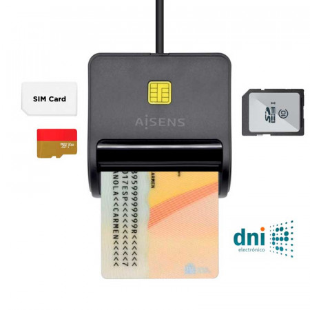 Lector DNI con Lector de Tarjetas SIM, SD, MMC