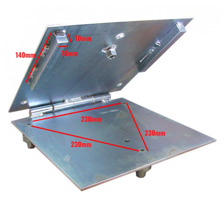 Base plana abatible de torreta 250mm con tuerca