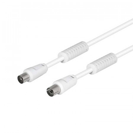 Conexión TV 9.5 M/H blanco con ferrita 5 metros