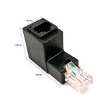 Adaptador RJ-45 macho a RJ-45 hembra 90º