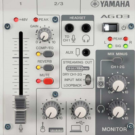 Mesa de mezclas YAMAHA AG03MK2W