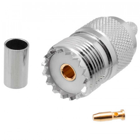 Conector Aéreo PL hembra crimpar cable RG-58