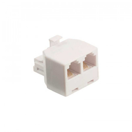 Adaptador de teléfono 6P4C macho a 2 6P4C hembra