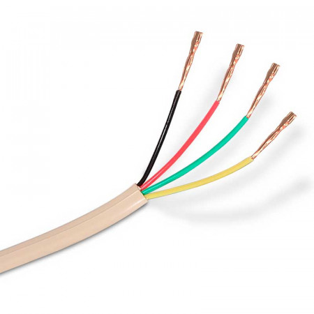 Cable teléfono 4 hilos plano marfil (metro)