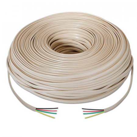 Cable teléfono 4 hilos plano marfil (metro)