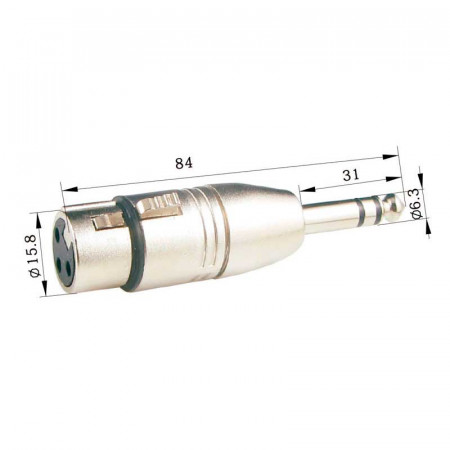 XLR hembra 3 PIN - Jack macho 6,3mm.