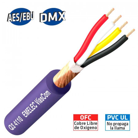Cable DMX 4x0.22mm. 110 Ohms.