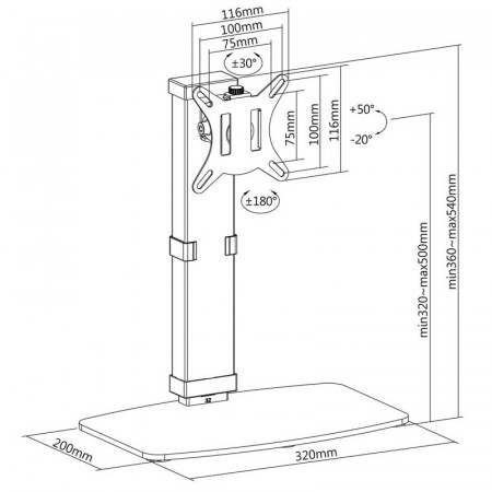 Soporte TV mesa 17" A 32" AISENS DT32TSR-115