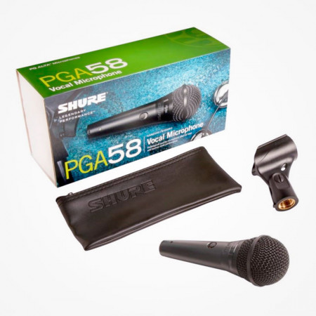 SHURE PGA58-XLR + Soporte Pie Micrófono
