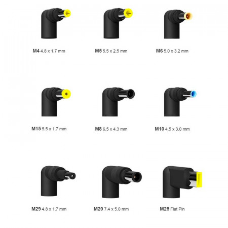 Alimentador automático 65W 9 Conectores + USB-A QC