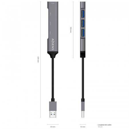 Hub de 4 Puertos USB 3.0 AISENS A106-0540