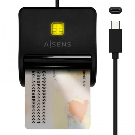 Lector DNI USB-C AISENS ASCR-SN03C-BK