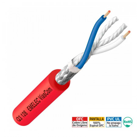 Cable Microfóno Balanceado OFC Q3-128 (ROJO)