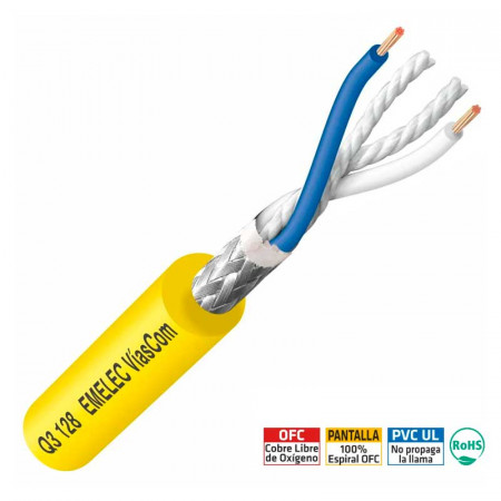 Cable Microfóno Balanceado OFC - Q3-128 (AMARILLO)