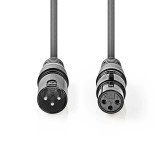 Cable XLR macho a hembra 10 metros color negro