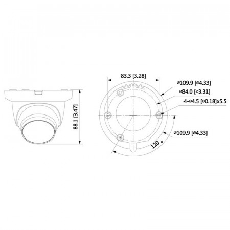 Cámara Domo HDCVI 4EN1 Dahua HAC-HDW1500TLMQ-A