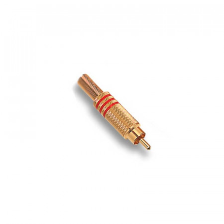Conector RCA Macho metal color Dorado Rojo