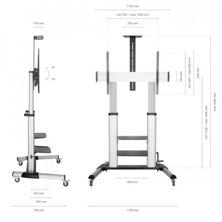 Soporte suelo TV 60"- 100" AISENS FT100TE-125