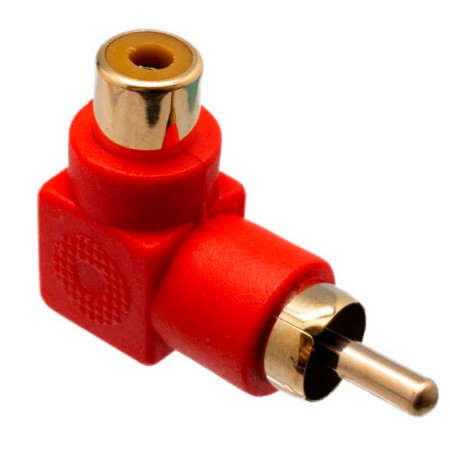 Adaptador RCA hembra a RCA Macho acodado Color