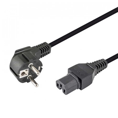 Cable alimentación Schuko A IEC320-C15, 1,8 M.
