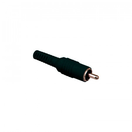CONECTOR RCA MACHO PLASTICO NEGRO