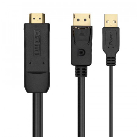 Adaptador Activo HDMI + USB  a DISPLAYPORT 1,8 m.