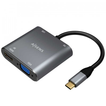 Convertidor de USB-C 3.0 a VGA/HDMI 0.15 M.