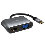 Convertidor de USB-C a VGA/HDMI 0.15 M.