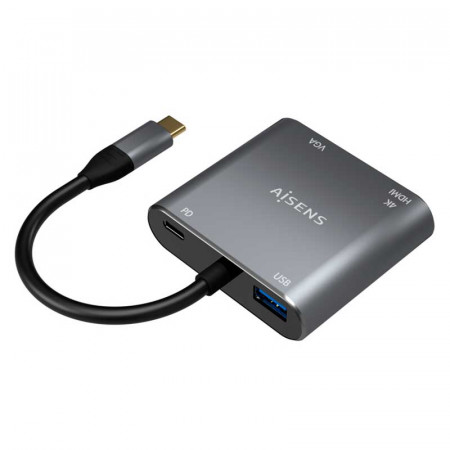 Convertidor de USB-C 3.0 a VGA/HDMI 0.15 M.