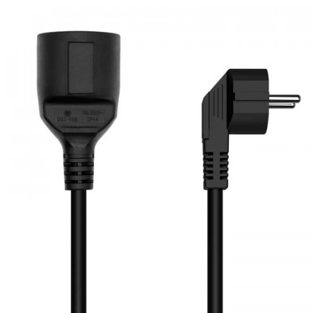 Cable prolongador Schuko 3 metros, negro