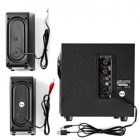 Altavoces para Ordenadores 2.1 NEDIS GSPR10021BK