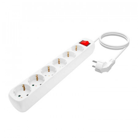 Regleta base múltiple 6 tomas (Blanco) 1.4 metros