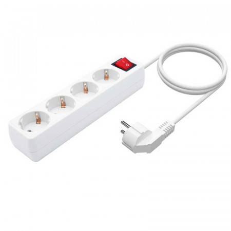 Regleta base múltiple 4 tomas (Blanca) 1.4 metros