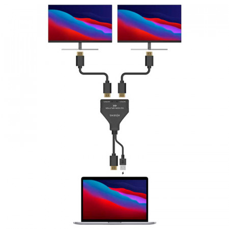 Separador duplicador HDMI 2 salidas 4K